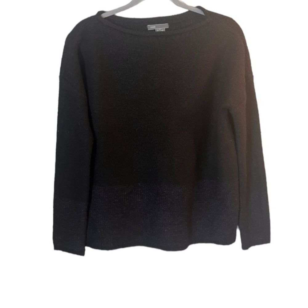 Vince Wool Silk Cashmere Pullover Colorblock Sweater Quiet Luxury Old Money